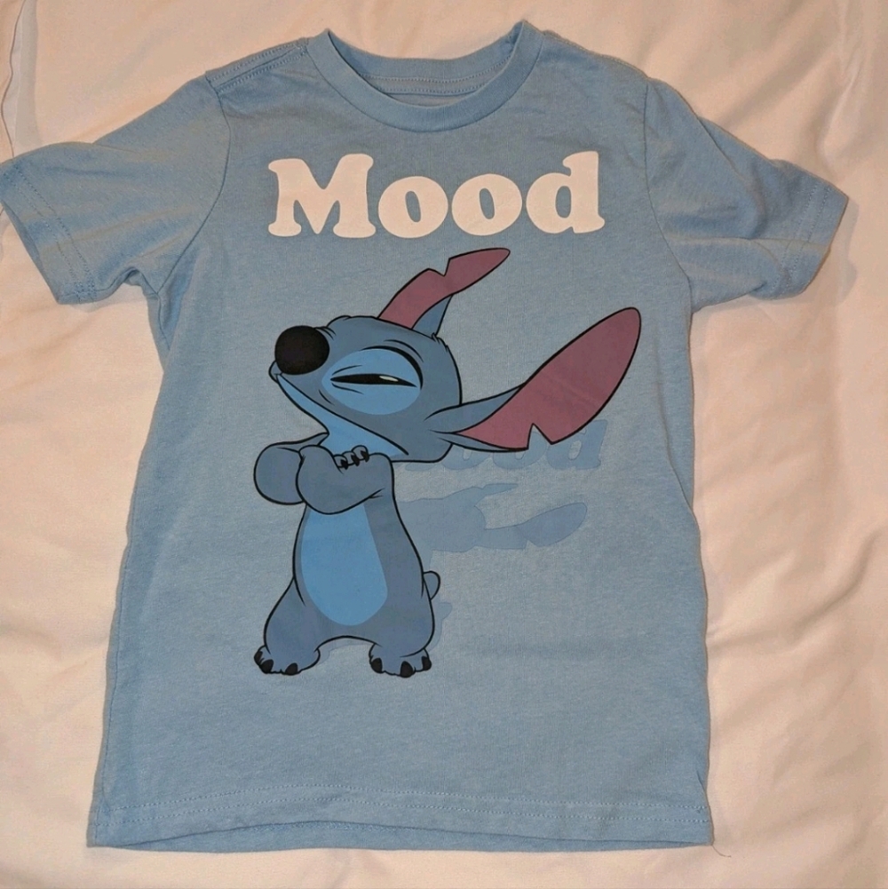 Unisex Kids' Disney Lilo and Stitch T-Shirt Light Blue Size XS Short Sleeve